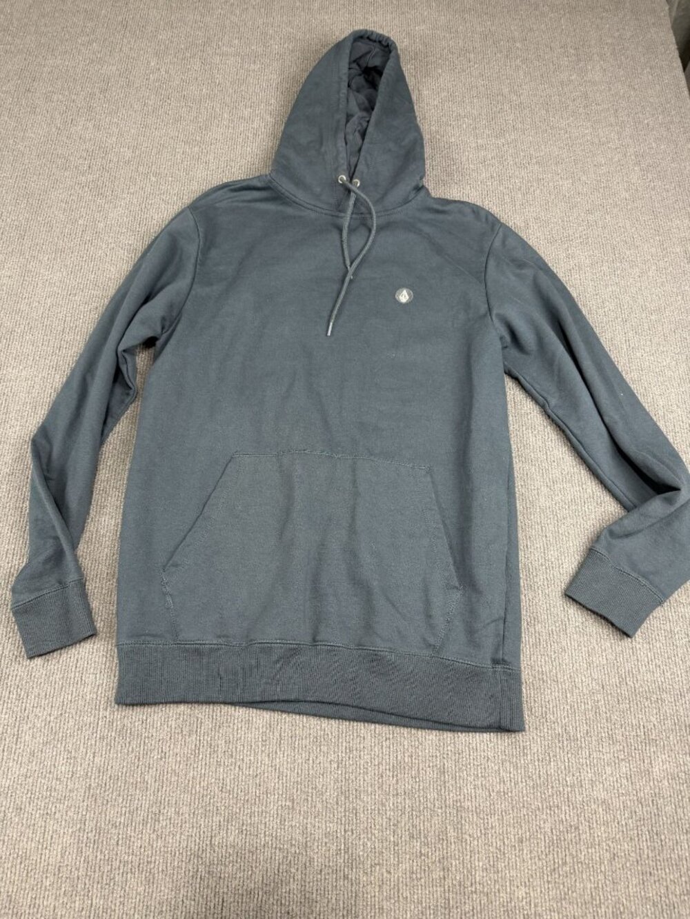 Volcom Mens Blue Pullover Hoodie Kangaroo Pocket M